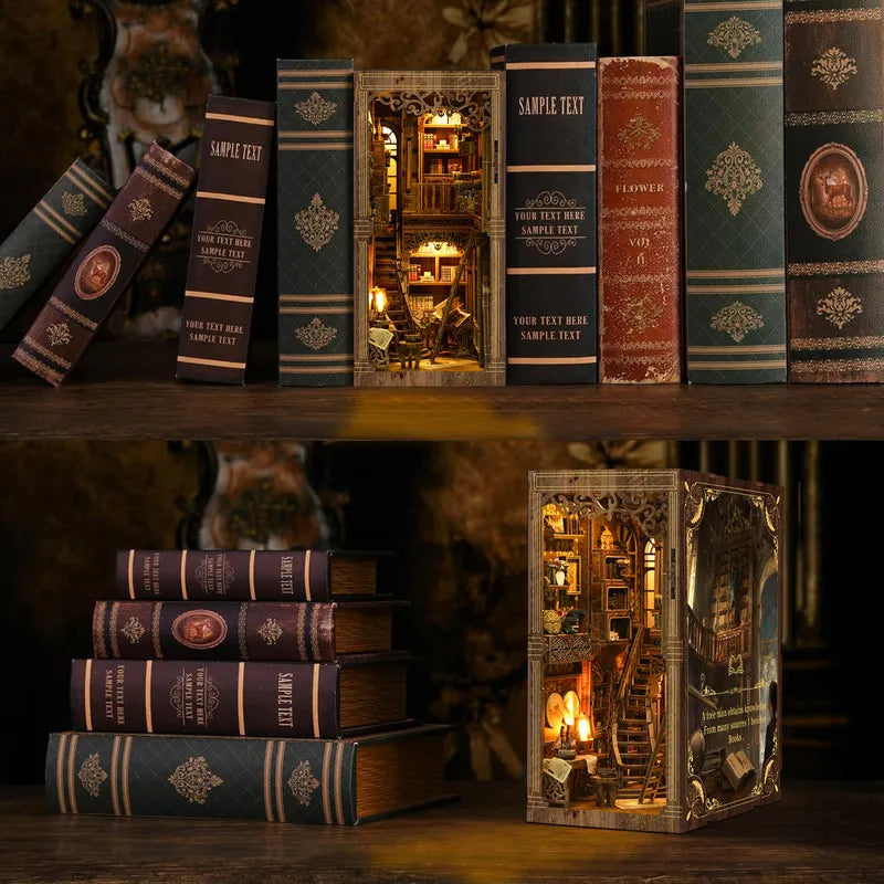 Kit de Book Nook de Biblioteca de Libros Antiguos