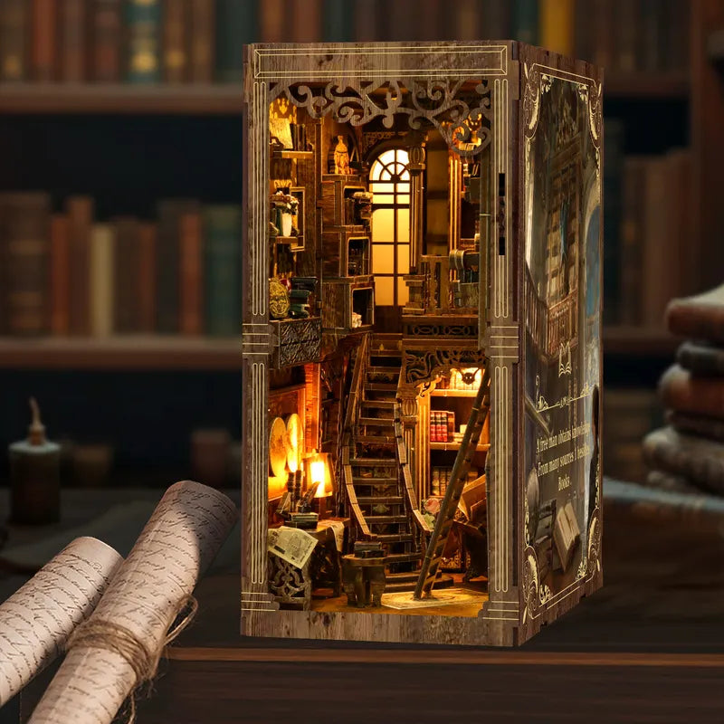 Kit de Book Nook de Biblioteca de Libros Antiguos