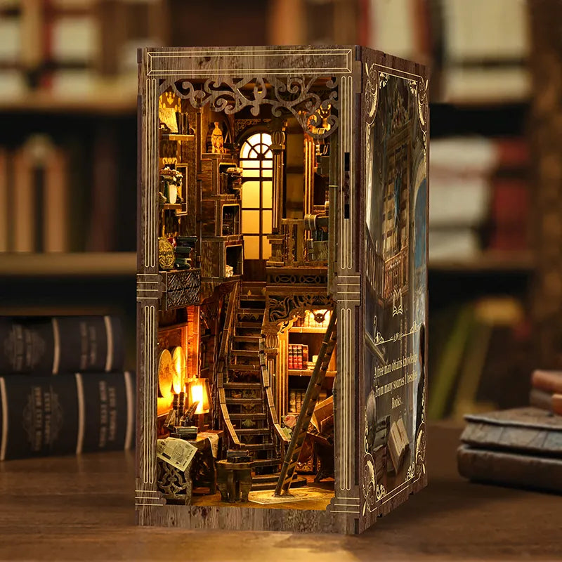 Kit de Book Nook de Biblioteca de Libros Antiguos