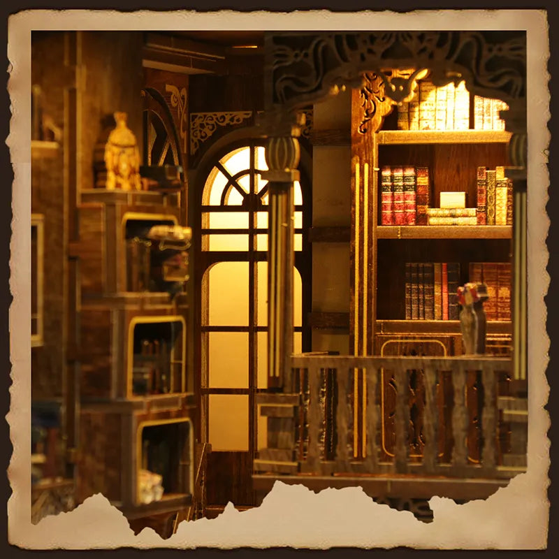 Kit de Book Nook de Biblioteca de Libros Antiguos