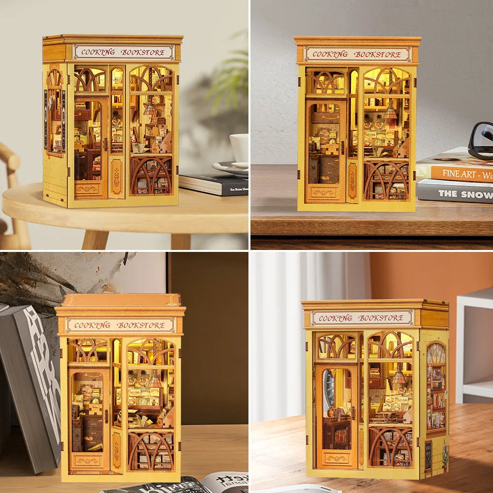 Kit de Book Nook de Librería y Cocina
