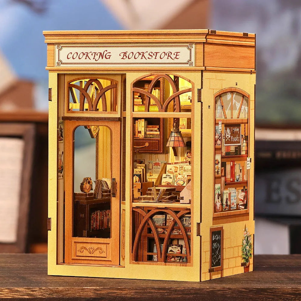 Kit de Book Nook de Librería y Cocina