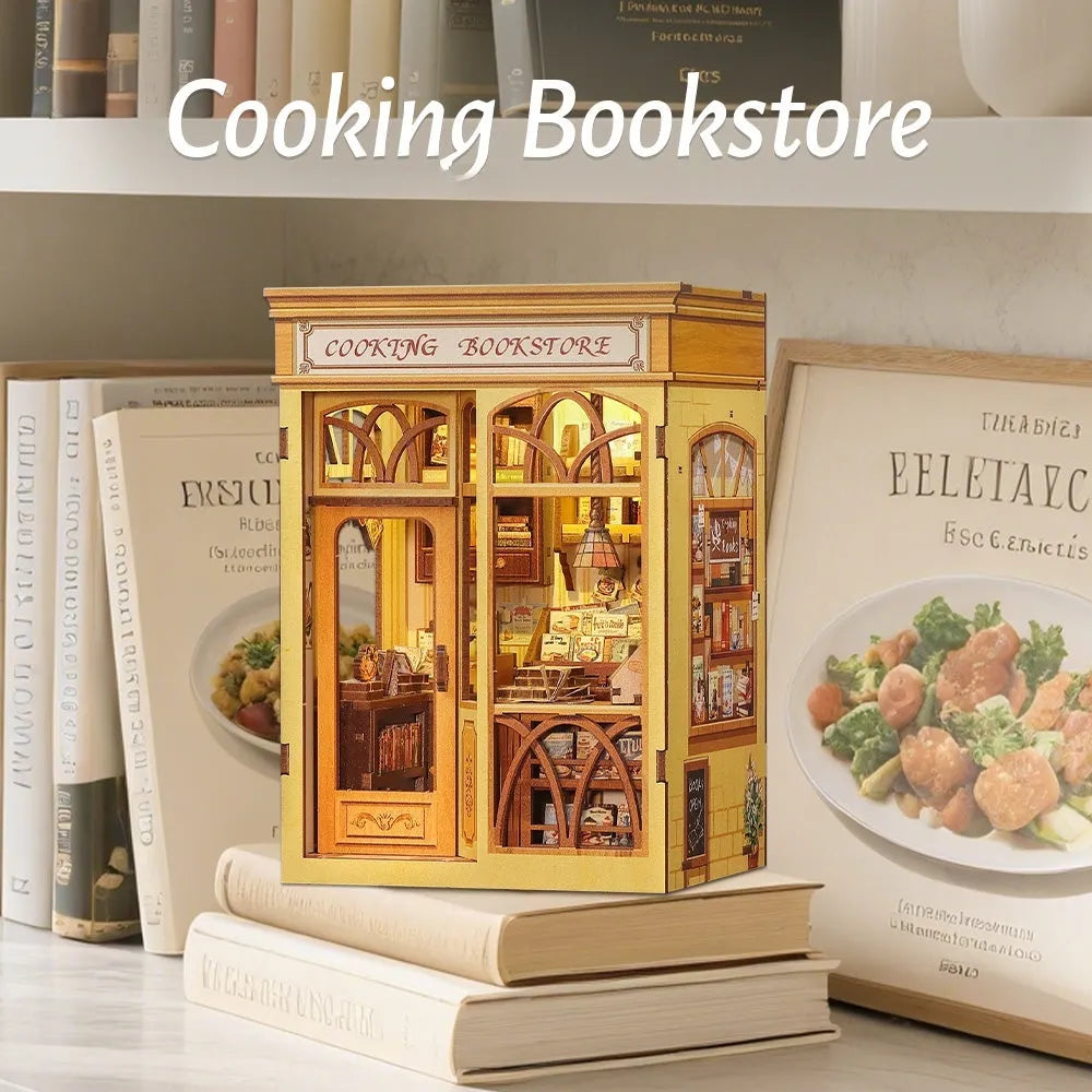 Kit de Book Nook de Librería y Cocina