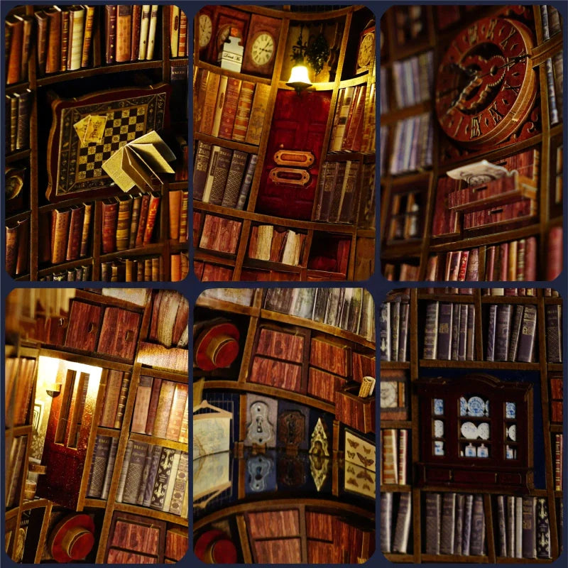 Kit de Book Nook de Biblioteca de Libros Caídos
