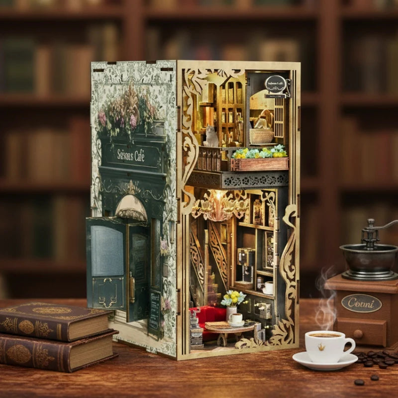 Kit de Book Nook «Cafetería de las cuatro estaciones»