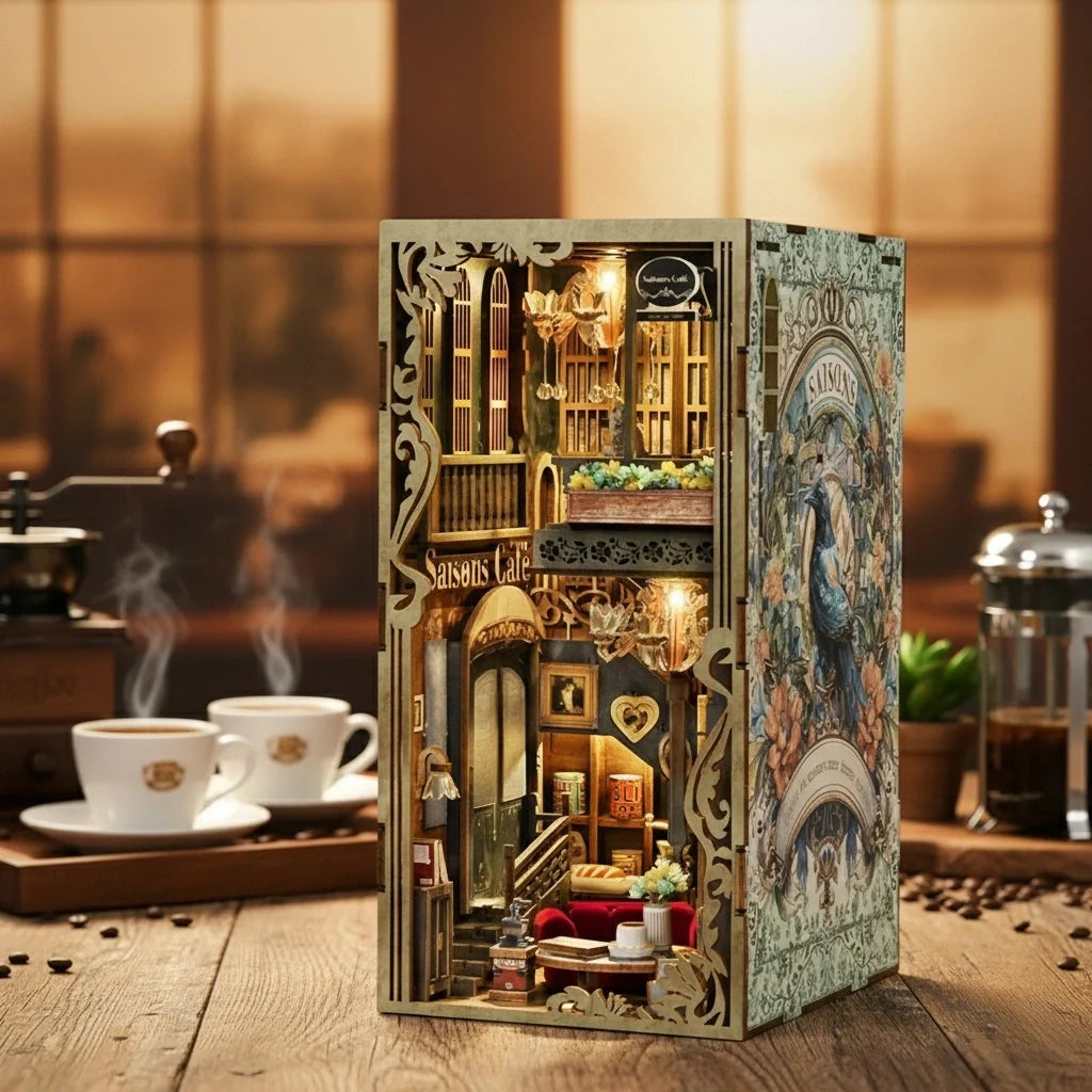 Kit de Book Nook «Cafetería de las cuatro estaciones»