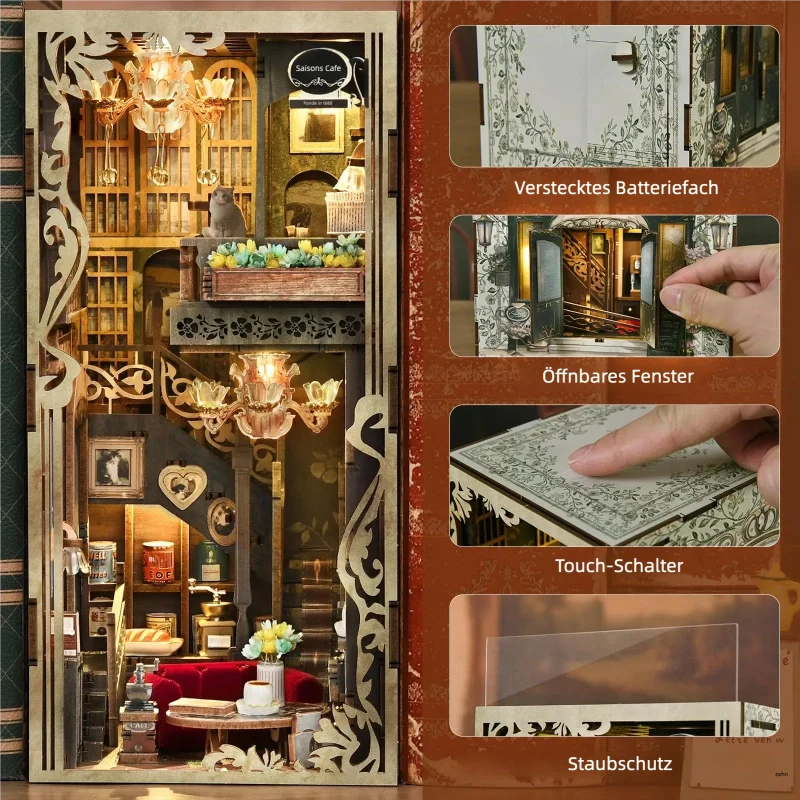 Kit de Book Nook «Cafetería de las cuatro estaciones»