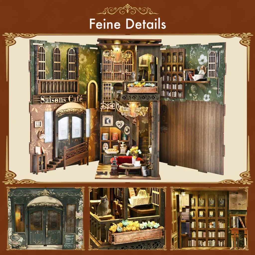 Kit de Book Nook «Cafetería de las cuatro estaciones»
