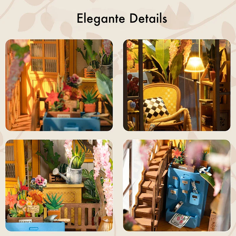 Kit de Book Nook de Casa de Jardín Navideña