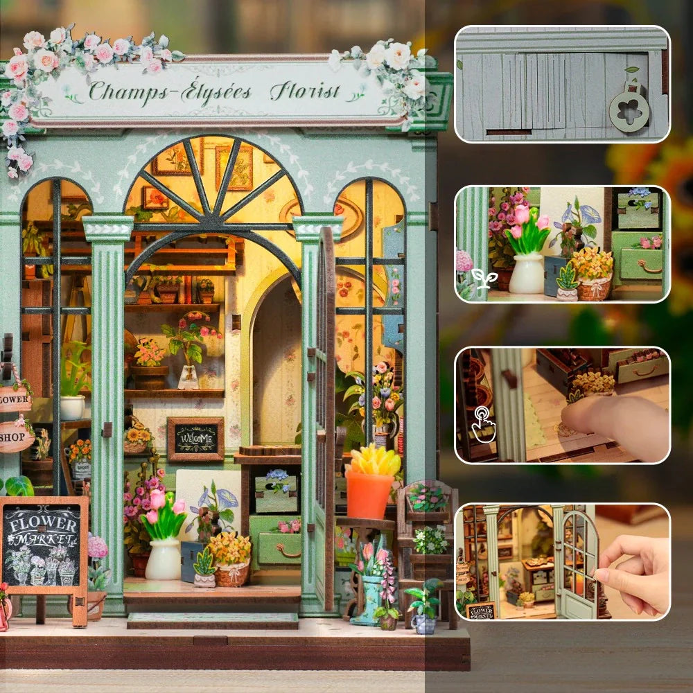 Kit de Book Nook de Floristería de los Campos Elíseos