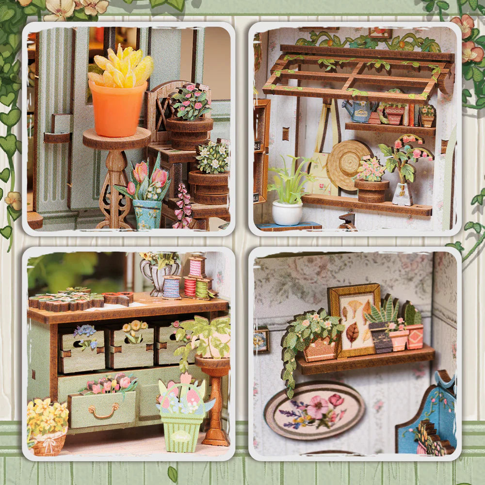 Kit de Book Nook de Floristería de los Campos Elíseos