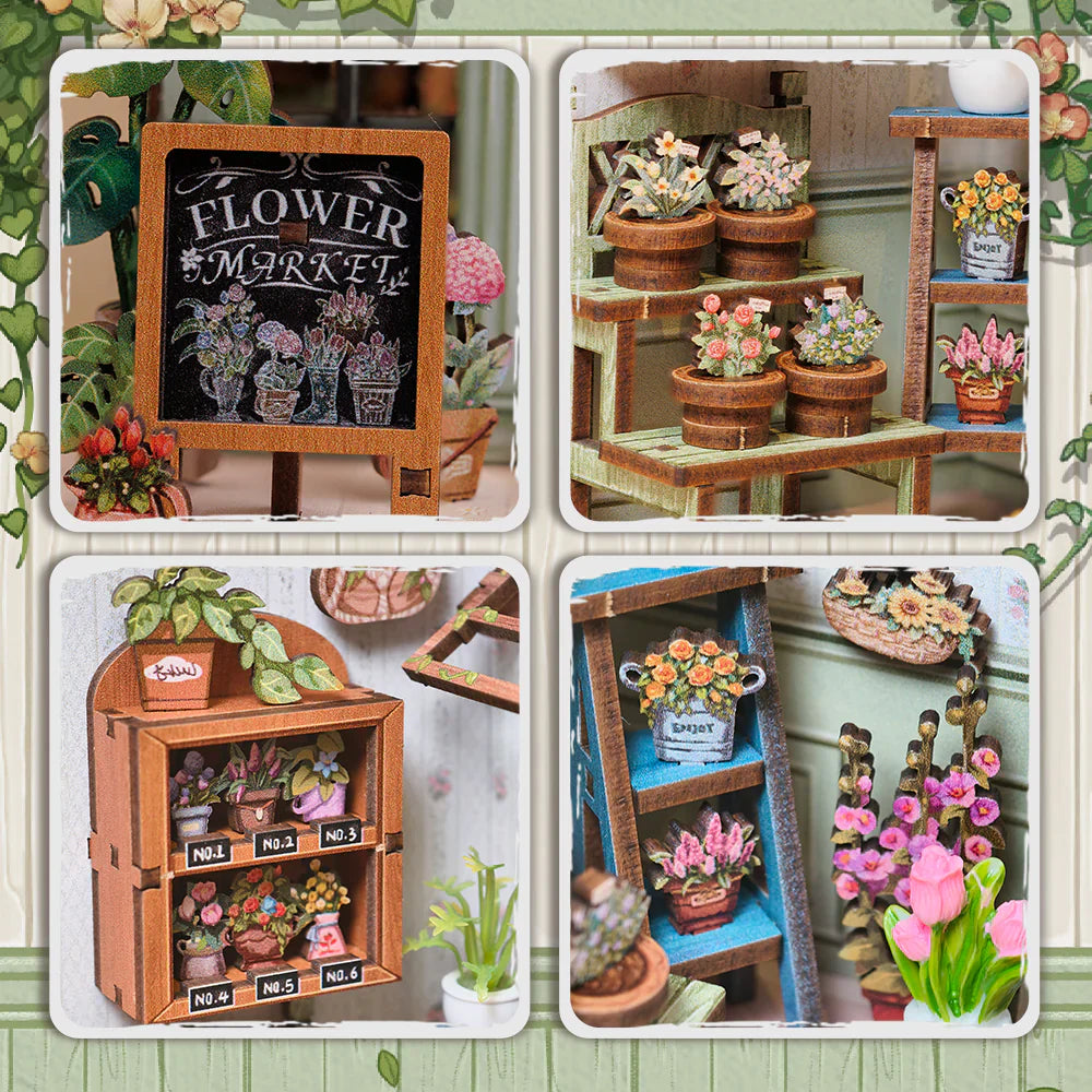 Kit de Book Nook de Floristería de los Campos Elíseos