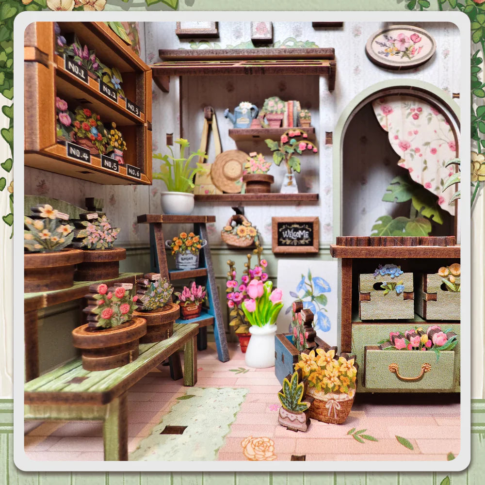 Kit de Book Nook de Floristería de los Campos Elíseos