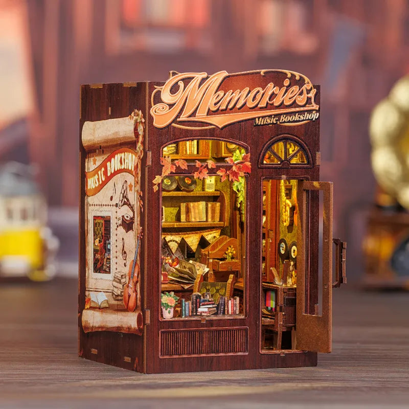 Kit de Book Nook de Librería de Música y Recuerdos