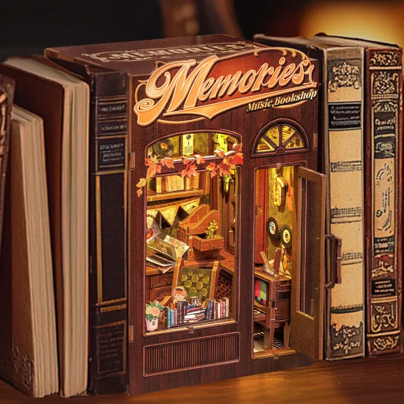 Kit de Book Nook de Librería de Música y Recuerdos