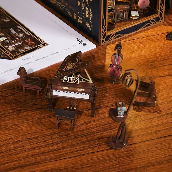 Kit de Book Nook «Pianista con ruiseñor»