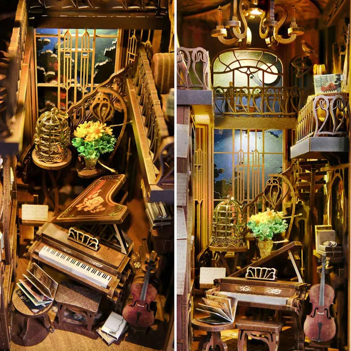 Kit de Book Nook «Pianista con ruiseñor»