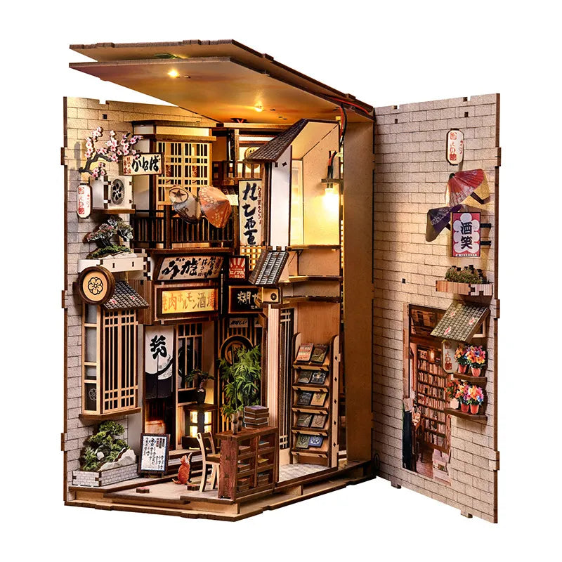 Kit de Book Nook El callejón a la espera del gato