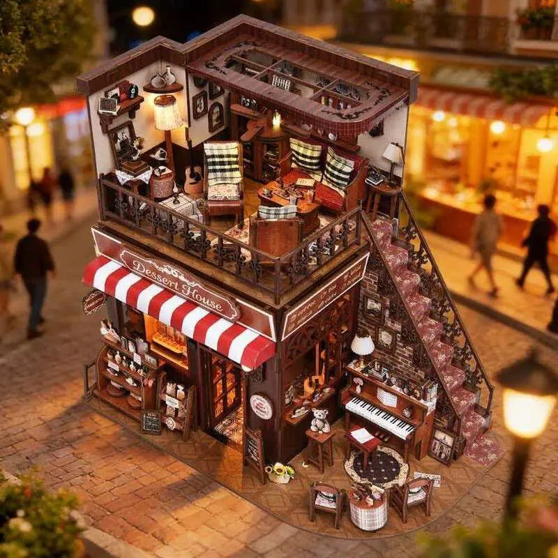 Kit de casa en miniatura Corner Dessert House