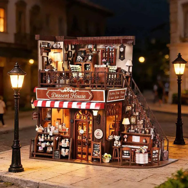 Kit de casa en miniatura Corner Dessert House