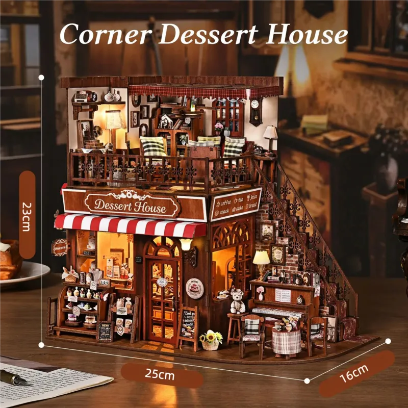 Kit de casa en miniatura Corner Dessert House