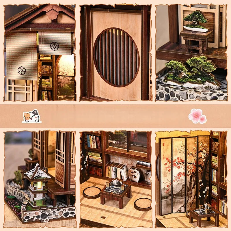 Kit de casa en miniatura Jardín Armonioso con farol de musgo