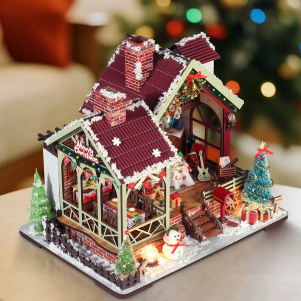 Kit de casa en miniatura Warm Christmas Lodge