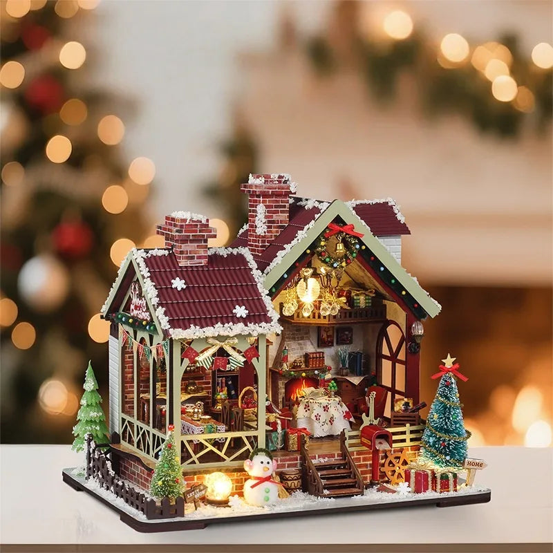 Kit de casa en miniatura Warm Christmas Lodge