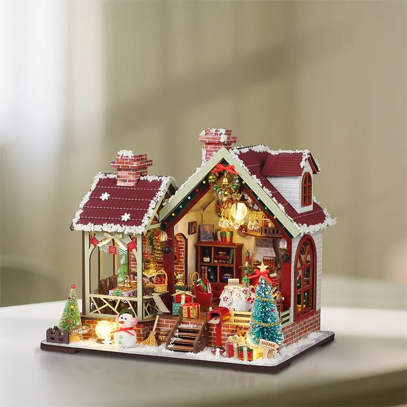Kit de casa en miniatura Warm Christmas Lodge