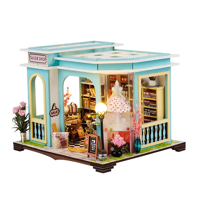 Kit de casa en miniatura de sastrería
