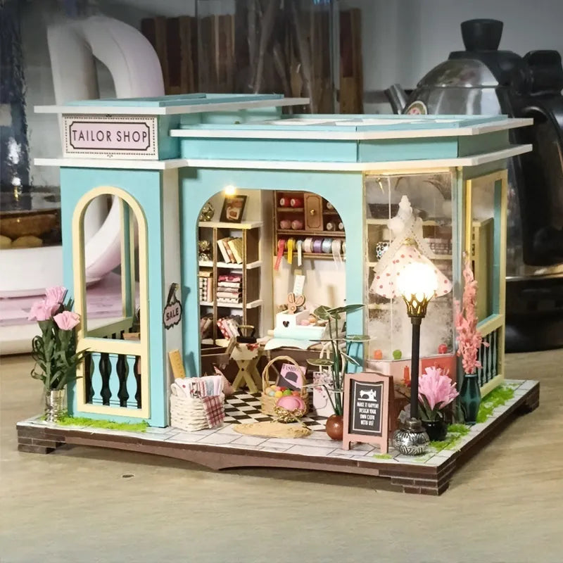 Kit de casa en miniatura de sastrería
