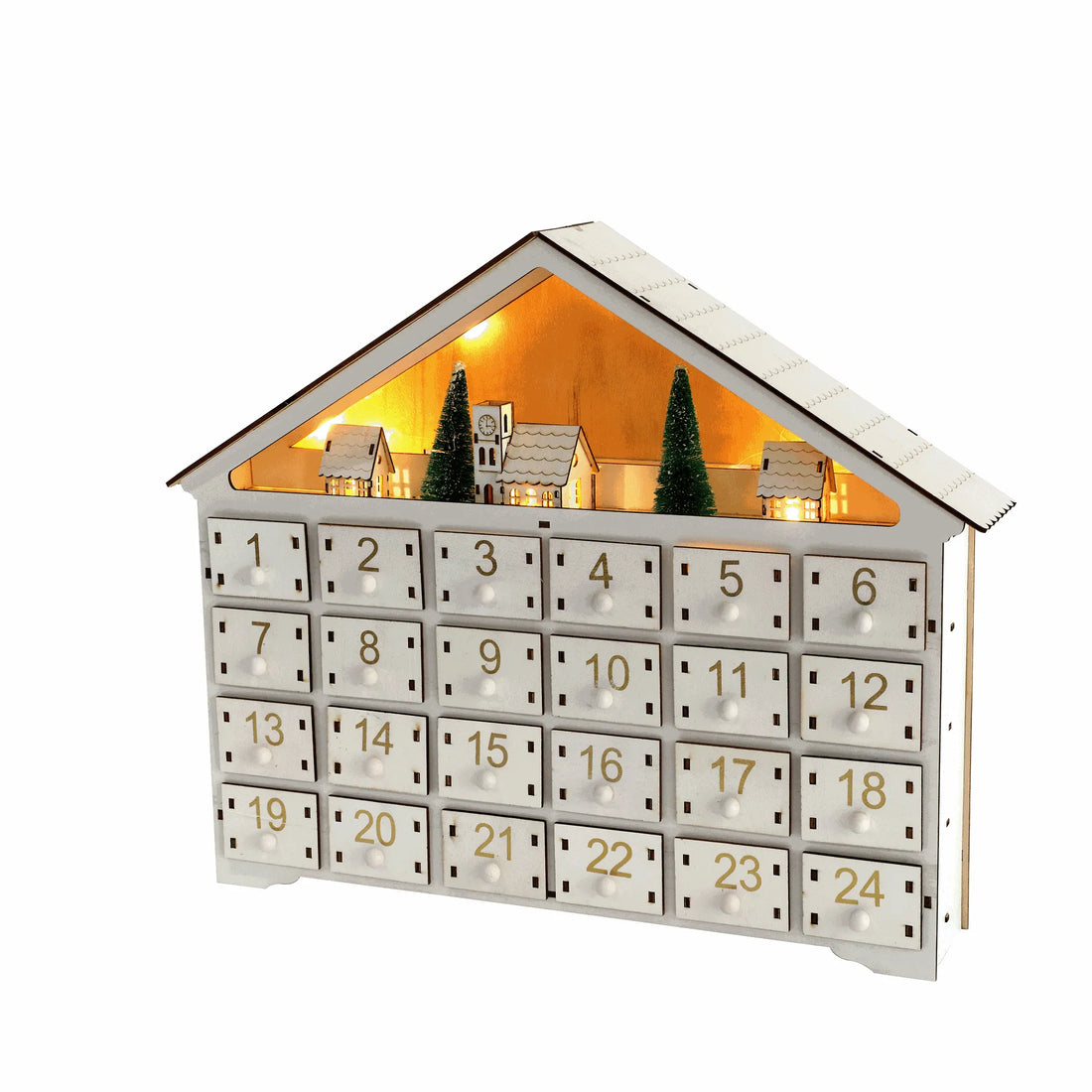 Calendario de Adviento de madera con renos
