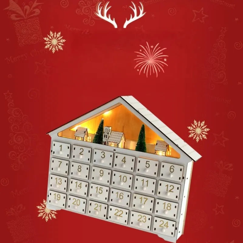 Calendario de Adviento de madera con renos