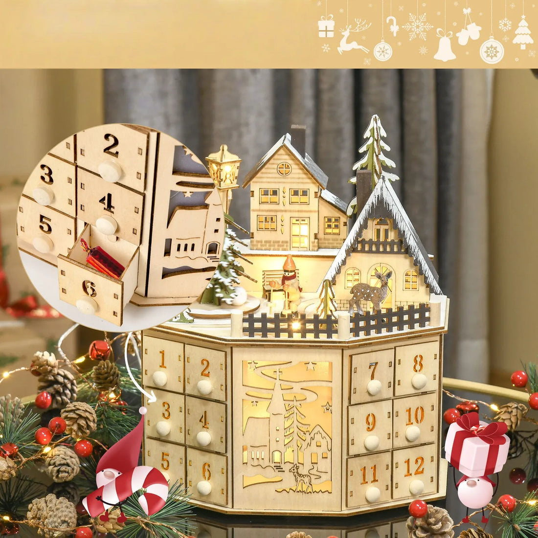 Calendario de Adviento del pueblo navideño