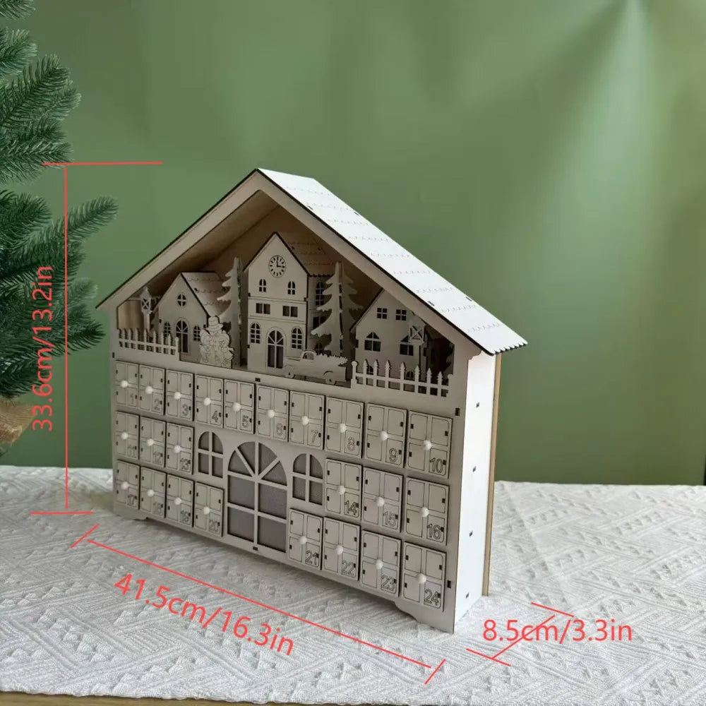 Calendario de Adviento de madera blanco