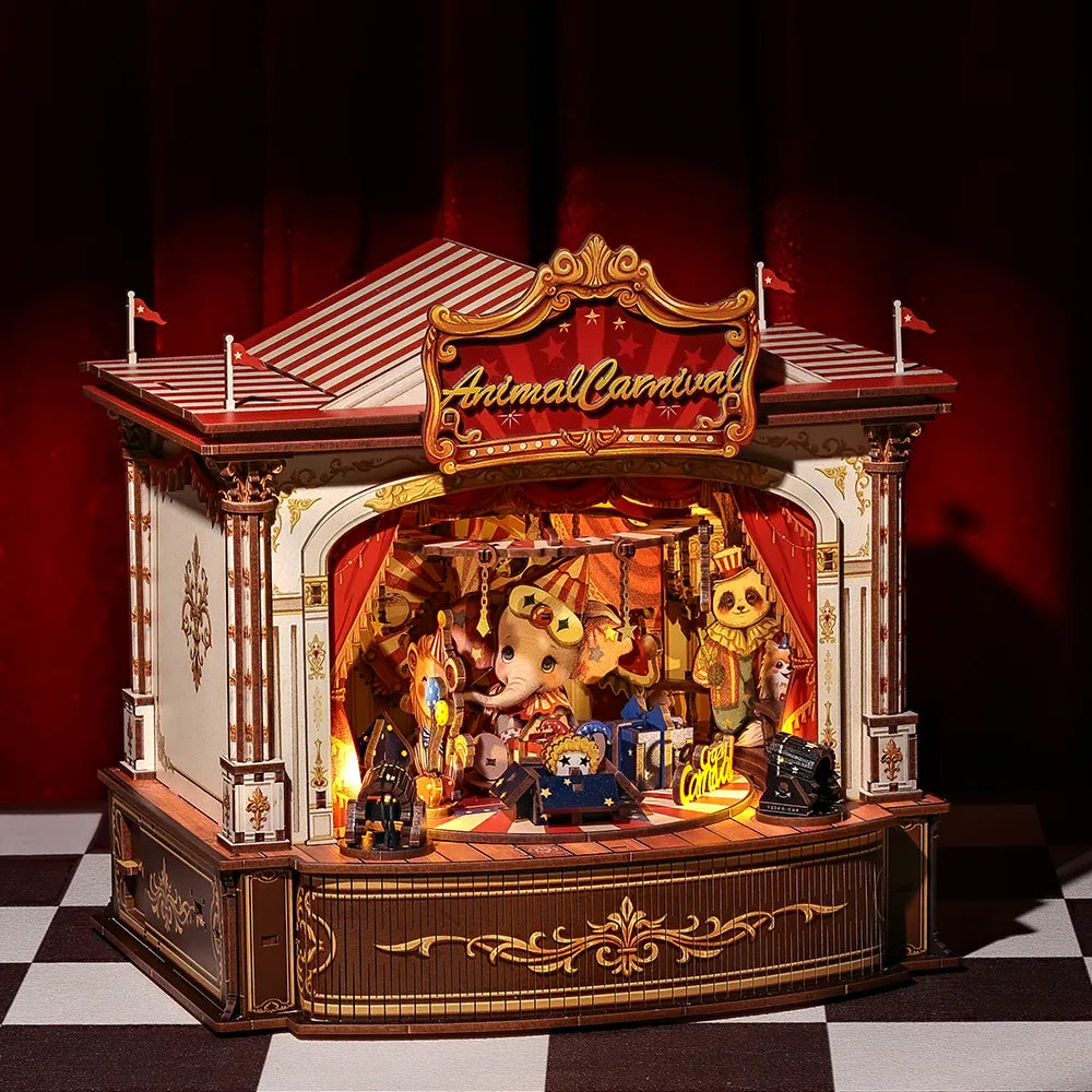 Caja de música de madera Carnaval de Animales