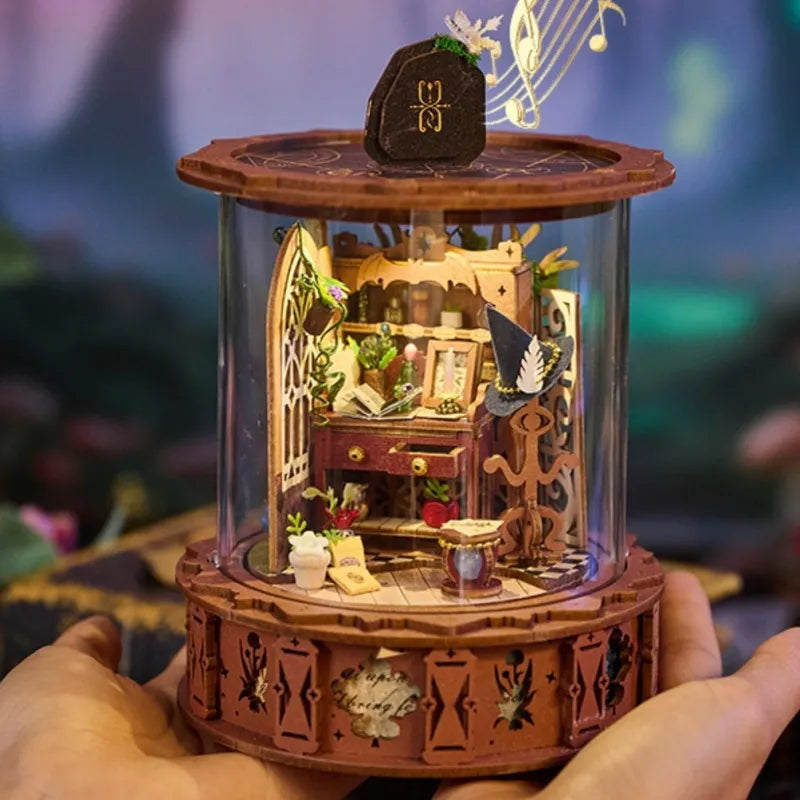 Rompecabezas 3D de madera de caja de música mágica