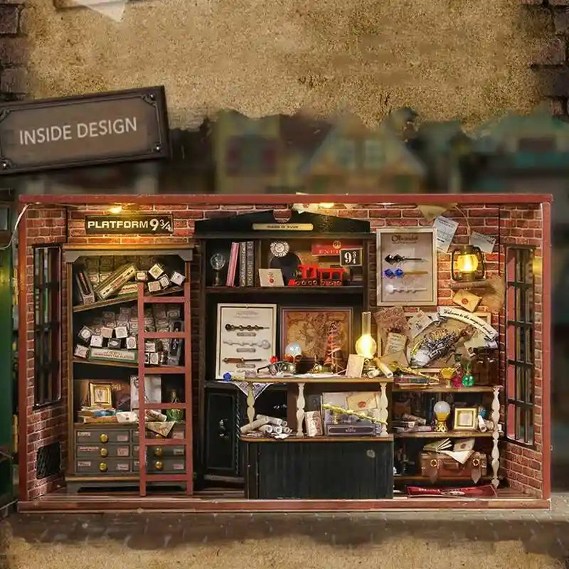 Kit de casa en miniatura «El gran emporio de las varitas mágicas»