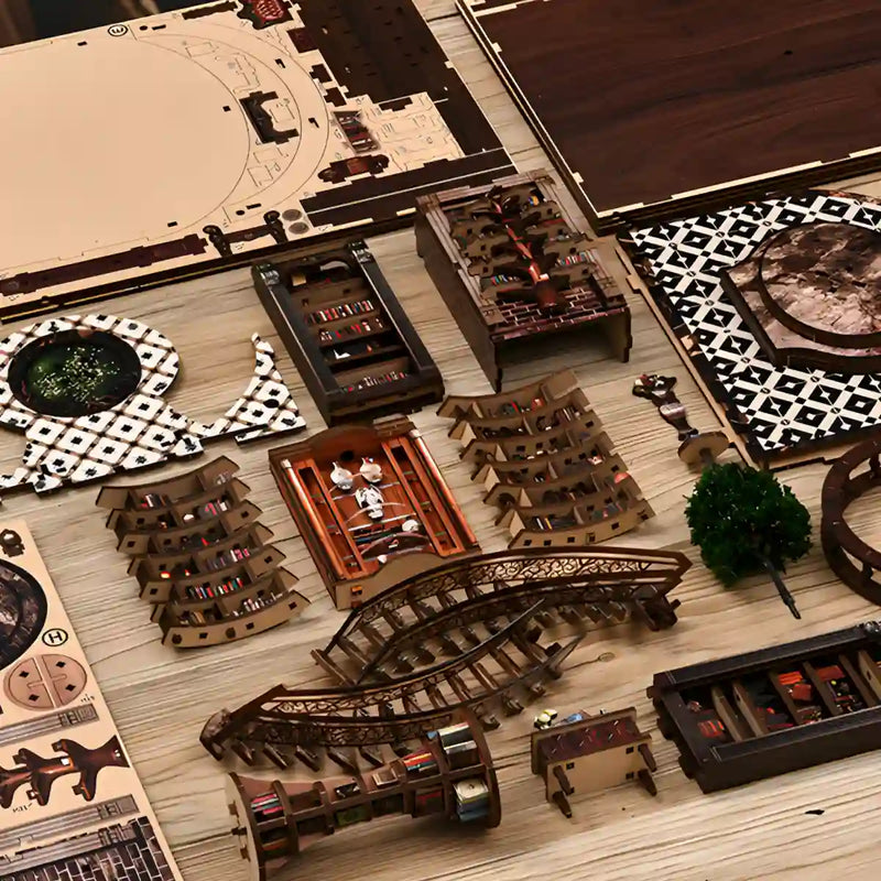 Kit de Book Nook Wisdom Rings Tree Library – Biblioteca en miniatura DIY con luz LED
