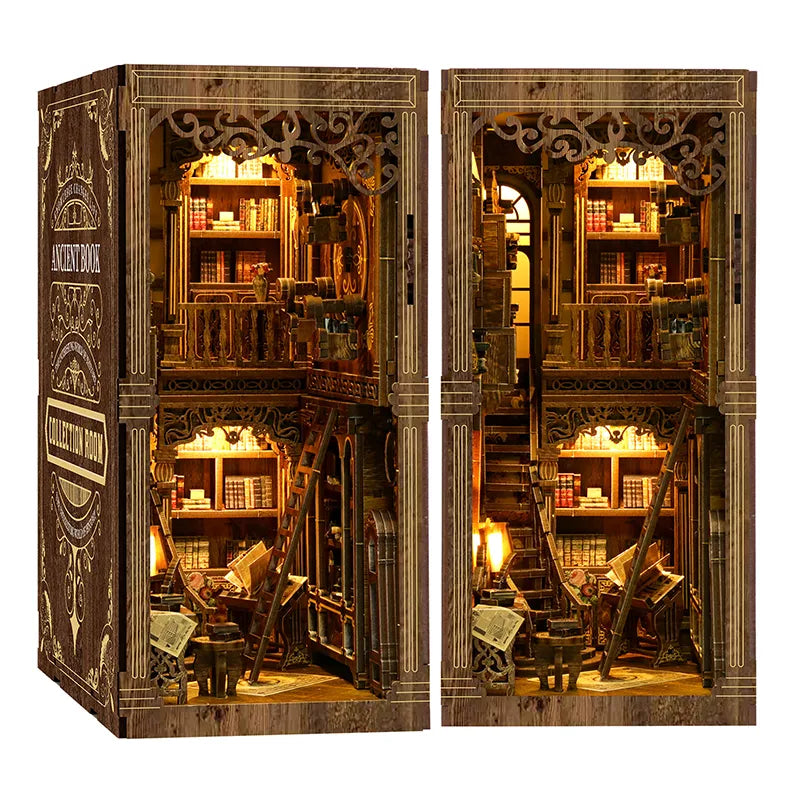 Kit de Book Nook de Biblioteca de Libros Antiguos