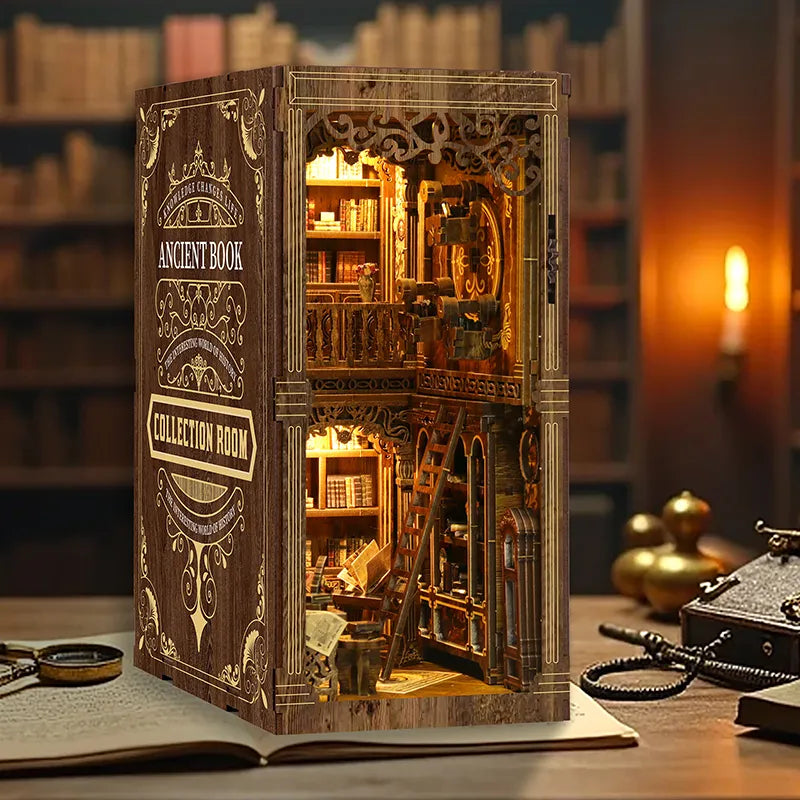 Kit de Book Nook de Biblioteca de Libros Antiguos