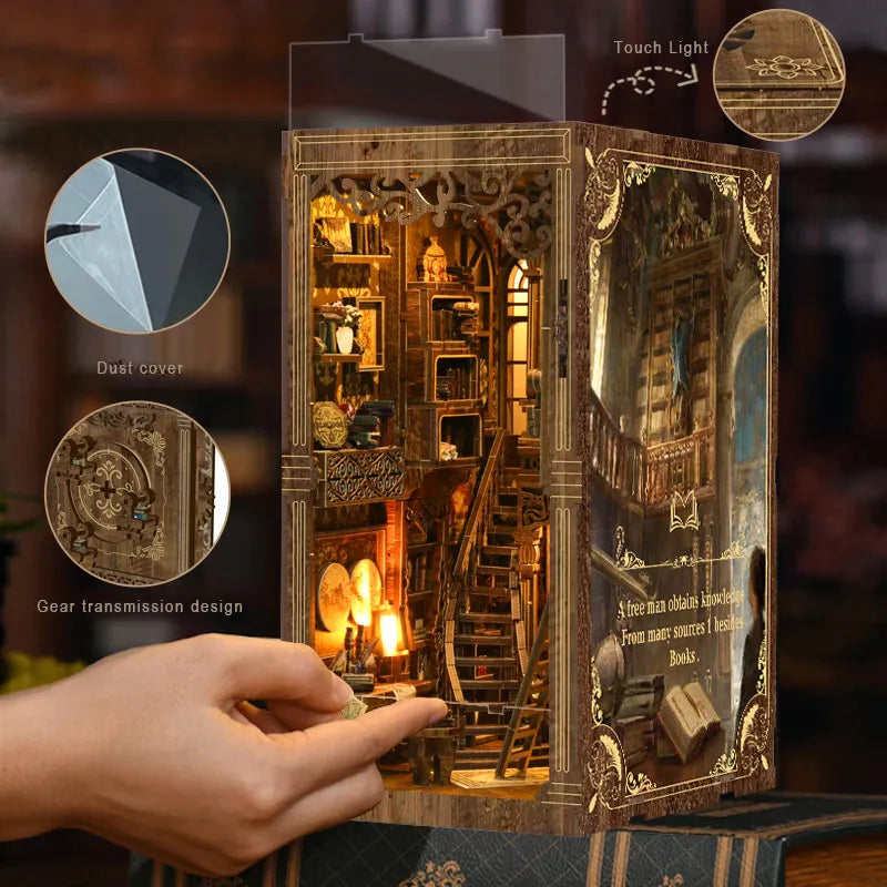 Kit de Book Nook de Biblioteca de Libros Antiguos