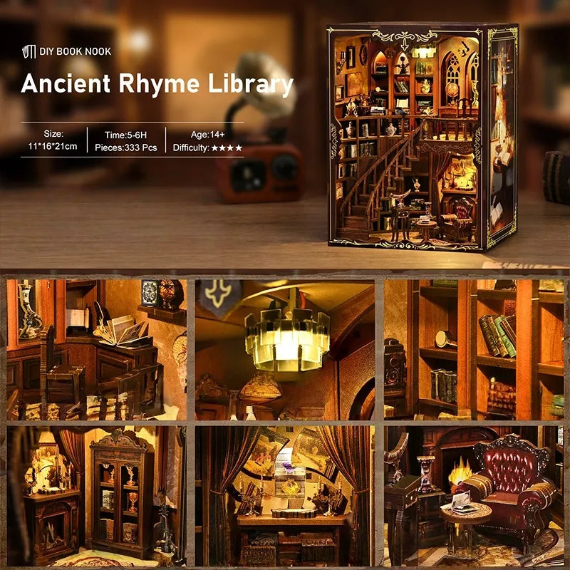 Kit de Book Nook «Biblioteca de Rimas Antiguas»