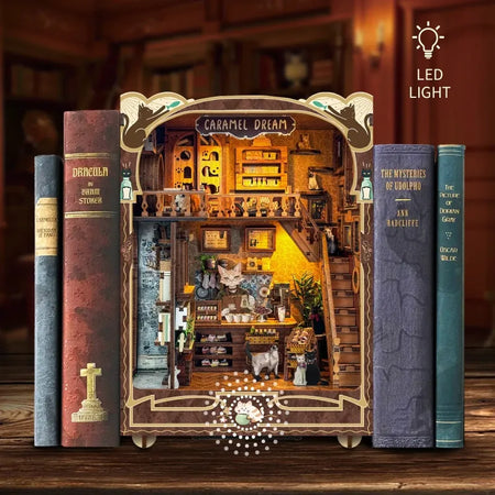 Kit de Book Nook de cafetería para gatos «Sueños de caramelo»
