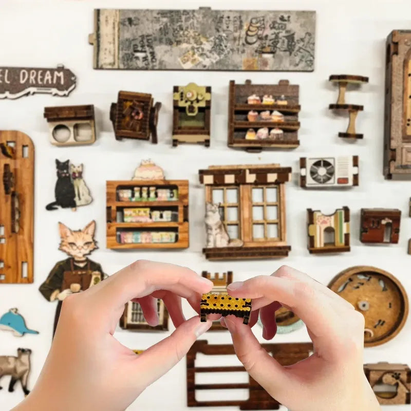 Kit de Book Nook de cafetería para gatos «Sueños de caramelo»