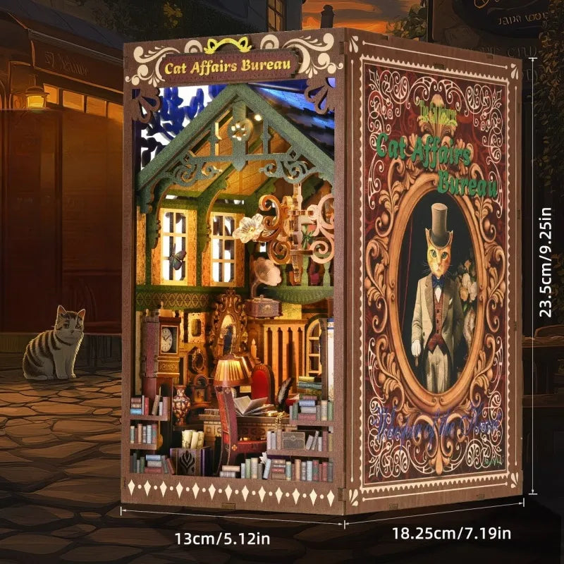 Kit de Book Nook «Oficina de Asuntos Felinos»