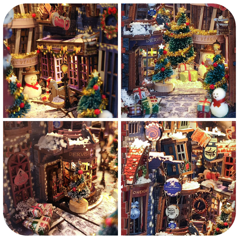 Kit de Book Nook Noche Nevada de Navidad