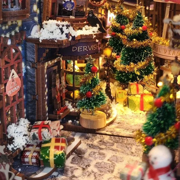 Kit de Book Nook Noche Nevada de Navidad
