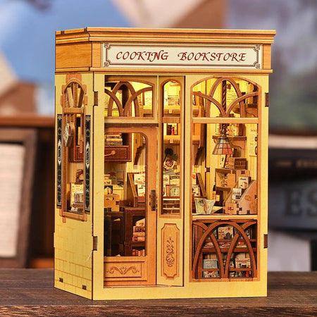 Kit de Book Nook de Librería y Cocina
