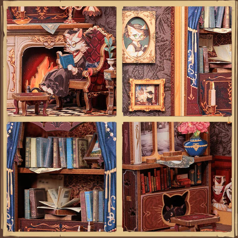 Kit de Book Nook «El estudio del conde Cat»